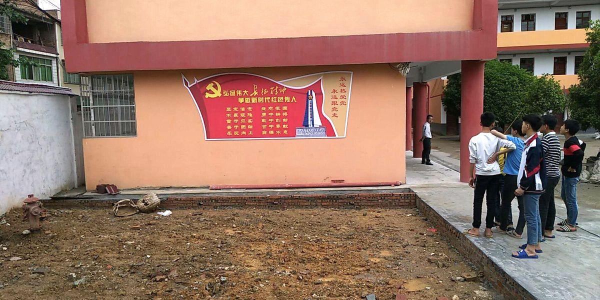 校园党建文化墙完工实景