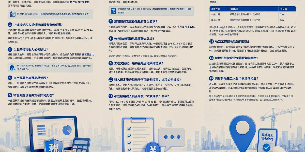 建筑业涉税宣传三折页版面
