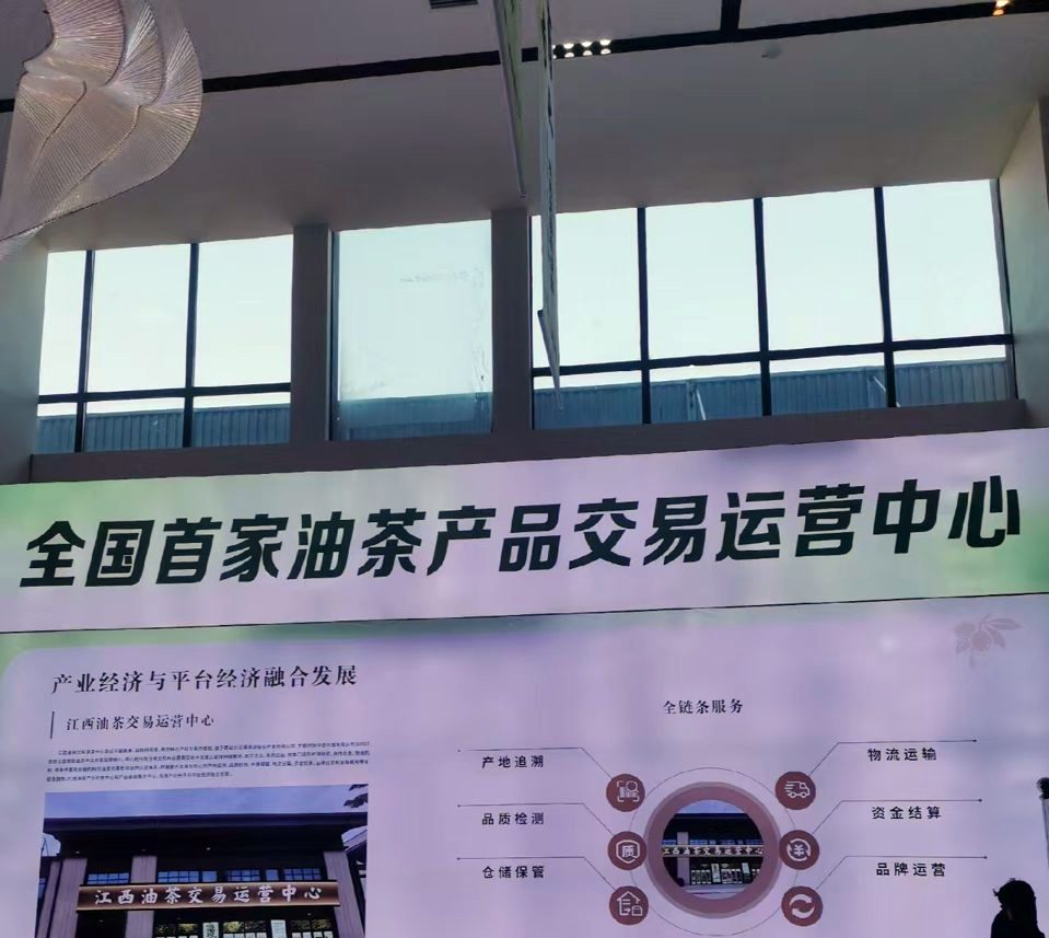 运营中心的主题墙:大字点题,下方配全链条服务图(化名)。